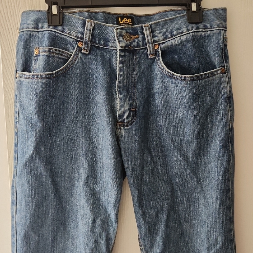 Lee Men's Denim Straight Jeans in Classic Blue